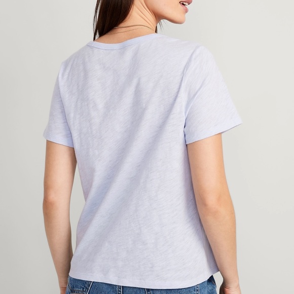 NWT OLD NAVY EveryWear V-Neck Slub-Knit T-Shirt Color: Stained Glass XTRA LARGE - Picture 3 of 7